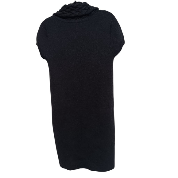 Classique's Entier 100% Soft Merino Wool Woven Chevron Panel Knit Sweater Dress - Picture 5 of 9